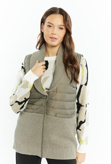 Kamizelka damska z łączonych materiałów