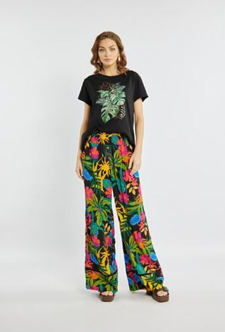 T-shirt z tropikalnym nadrukiem