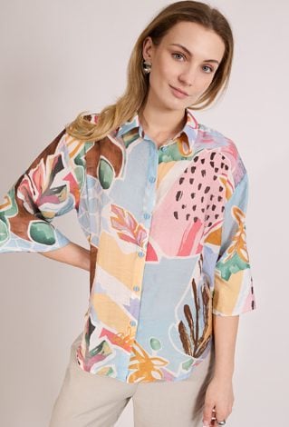 Koszula damska z wielokolorowym wzorem