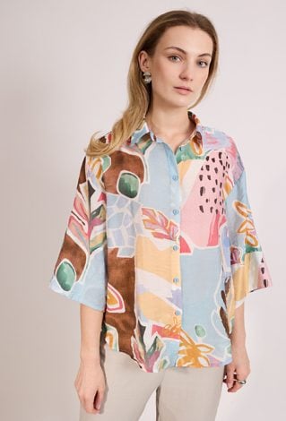 Koszula damska z wielokolorowym wzorem