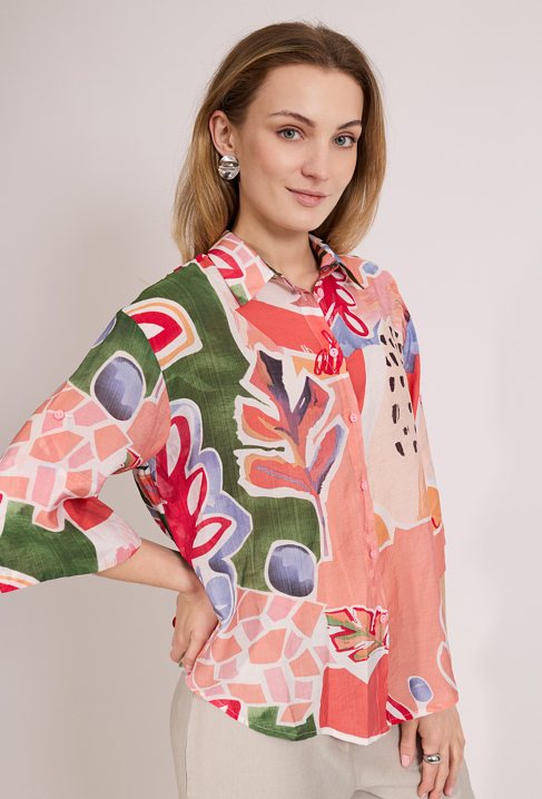 Koszula damska z wielokolorowym wzorem