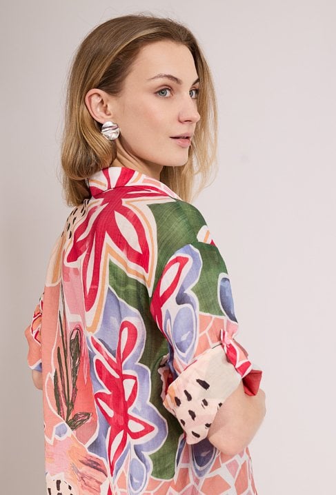 Koszula damska z wielokolorowym wzorem