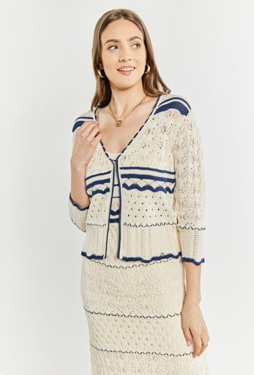 Ażurowy sweter damski