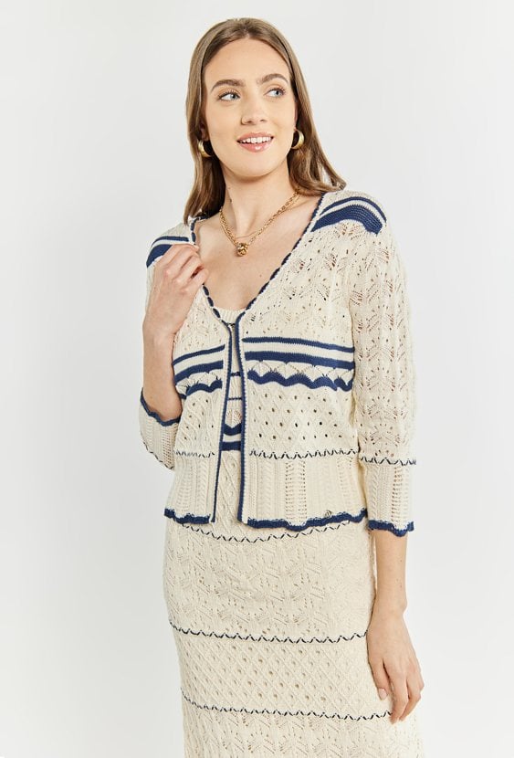 Ażurowy sweter damski