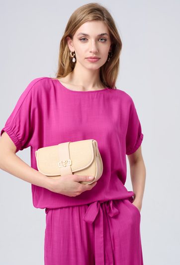 Różowa bluzka z wiskozy