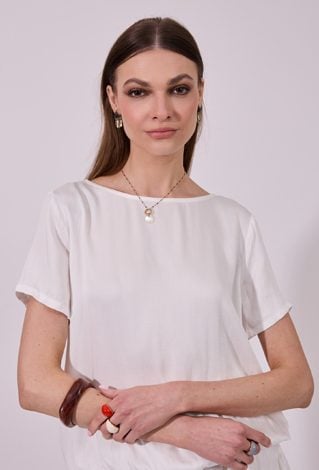 Gładka bluzka z wiskozy