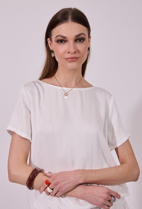 Gładka bluzka z wiskozy