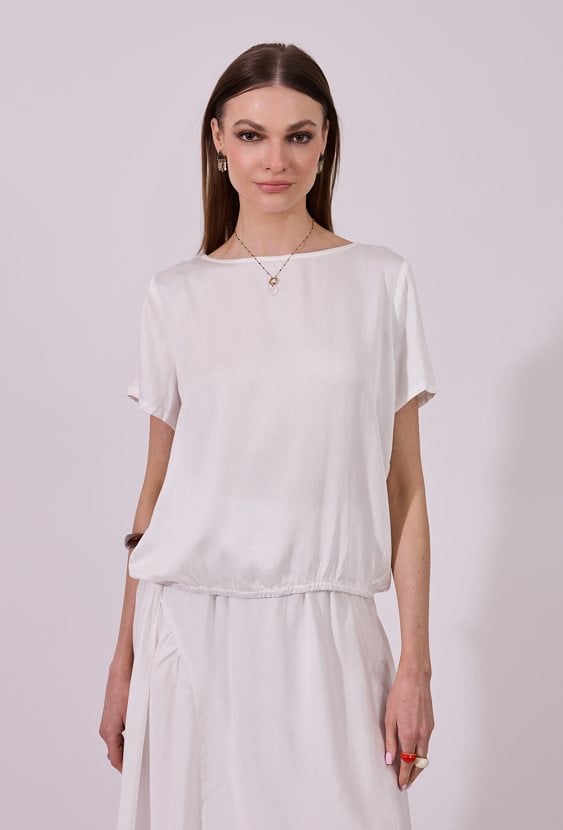 Gładka bluzka z wiskozy