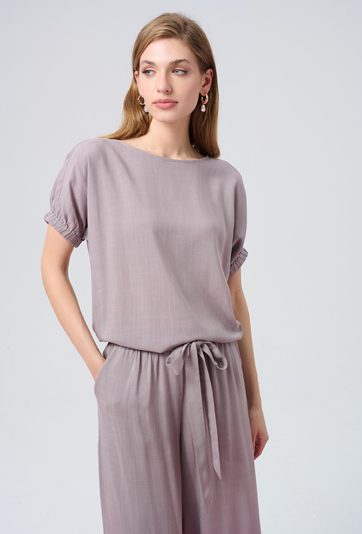 Beżowa bluzka z wiskozy