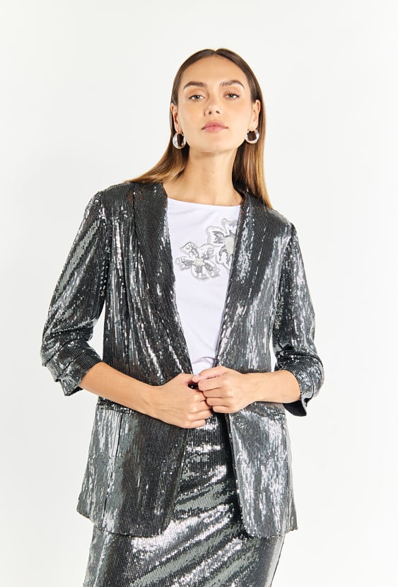 Błyszcząca marynarka damska