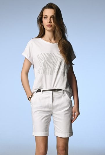 Bawełniane szorty z prostą nogawką