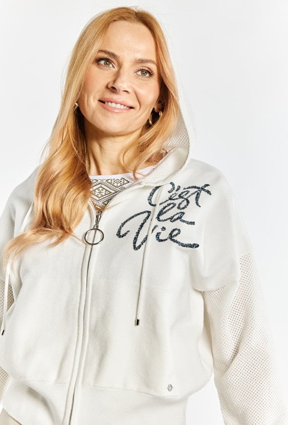 Rozpinany sweter z kapturem