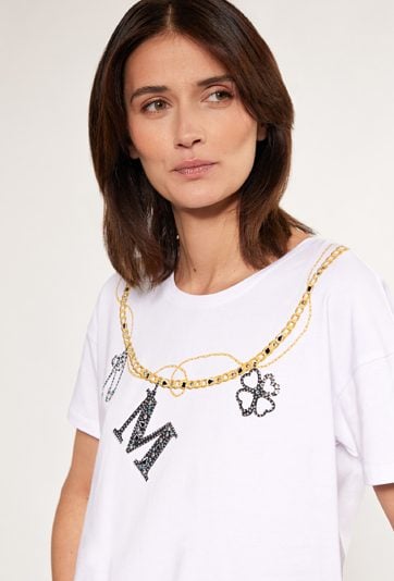 Bawełniany t-shirt z nadrukiem