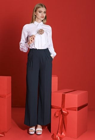 Szerokie zielone spodnie