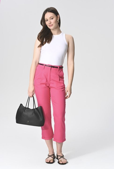 Spodnie cygaretki z lyocellu