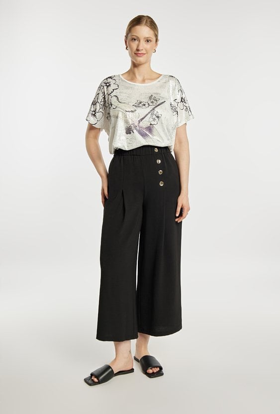 Luźny T-shirt z wzorem