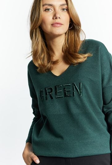 Sweter damski ze zdobieniem