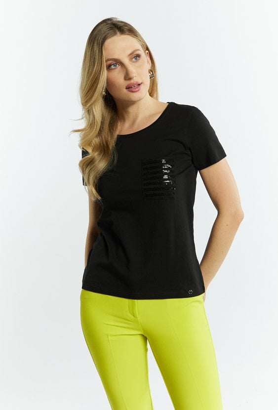 T-shirt damski z kieszonką