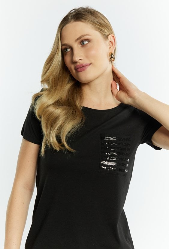 T-shirt damski z kieszonką