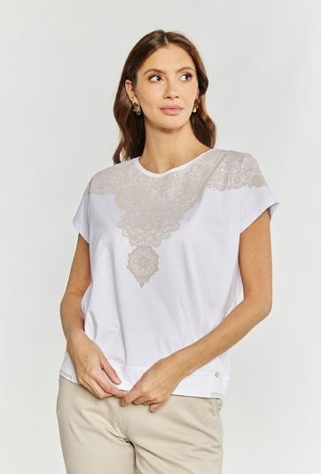 T-shirt damski z bawełny