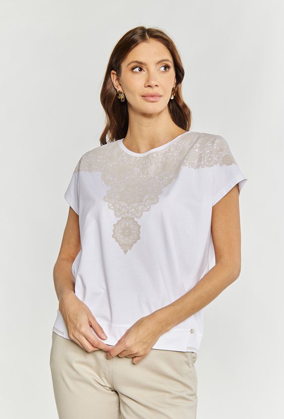T-shirt damski z bawełny