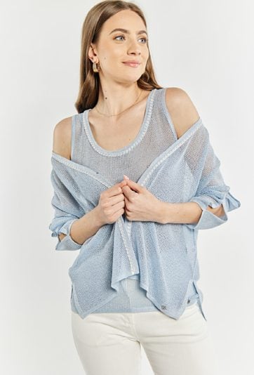 Siateczkowy sweter damski