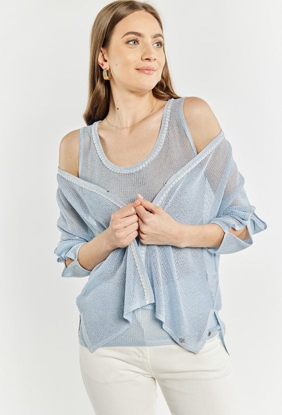 Siateczkowy sweter damski