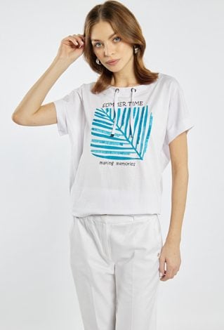 T-shirt z nadrukiem i napisem