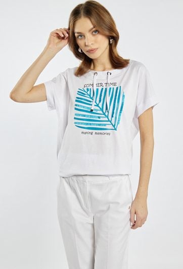 T-shirt z nadrukiem i napisem