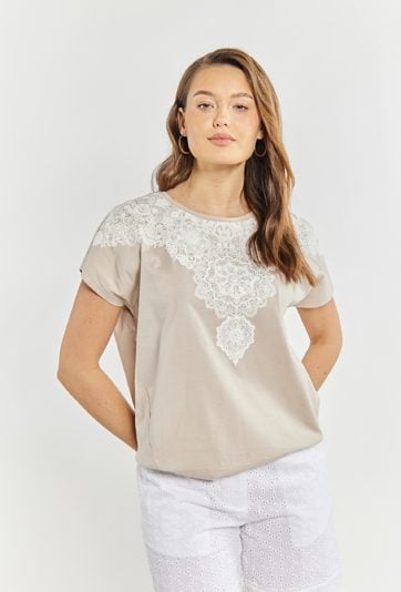 T-shirt damski z bawełny
