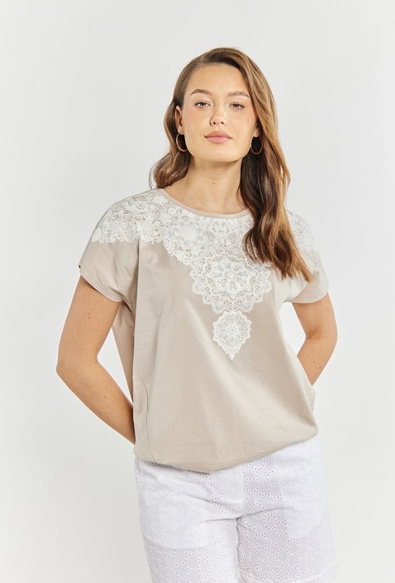 T-shirt damski z bawełny