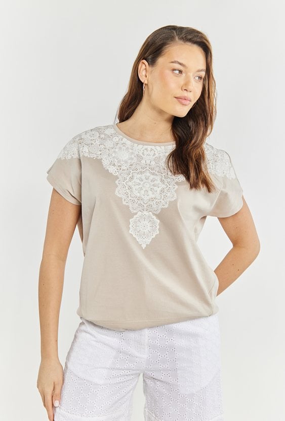 T-shirt damski z bawełny