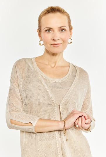 Siateczkowy sweter damski