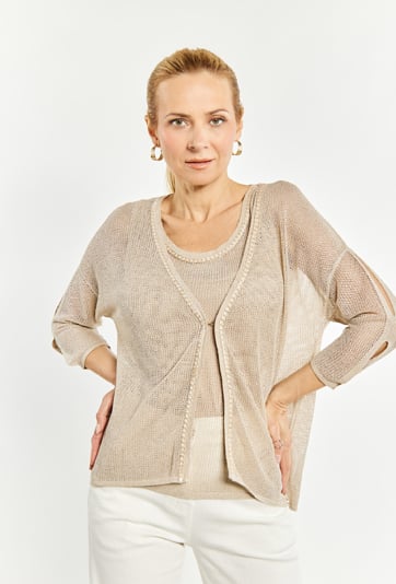 Siateczkowy sweter damski