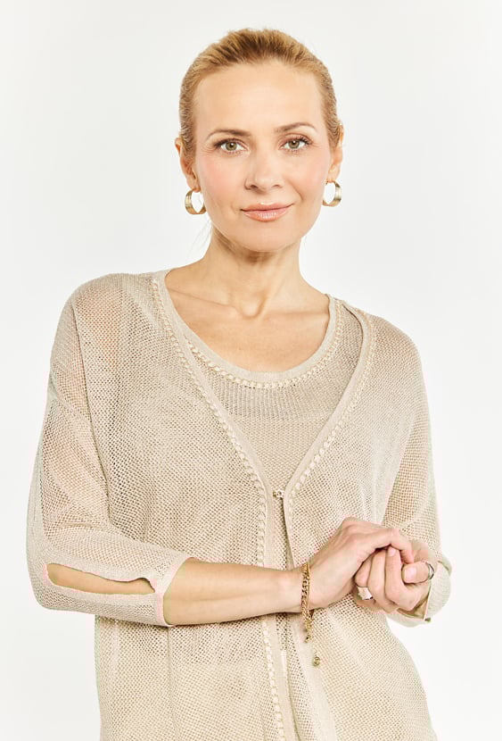 Siateczkowy sweter damski