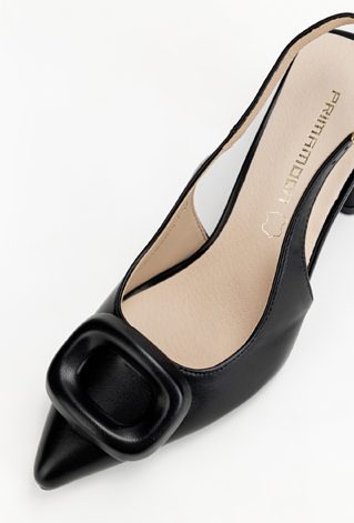 Czarne czółenka z ozdobną klamrą COSTA