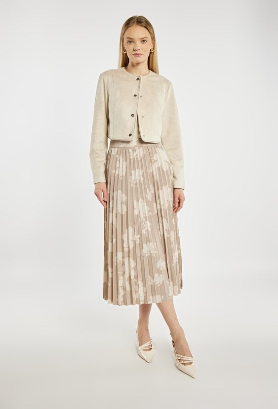 Plisowana spódnica z wzorem