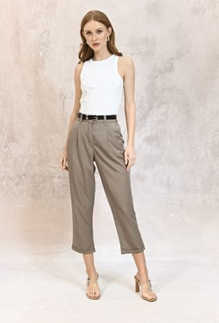 Spodnie cygaretki z lyocellu