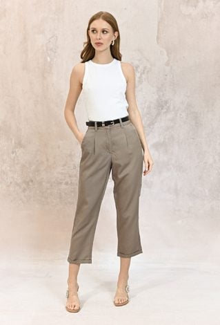 Spodnie cygaretki z lyocellu