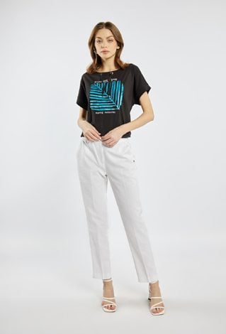T-shirt z nadrukiem i napisem