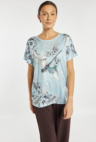 Luźny T-shirt z wzorem