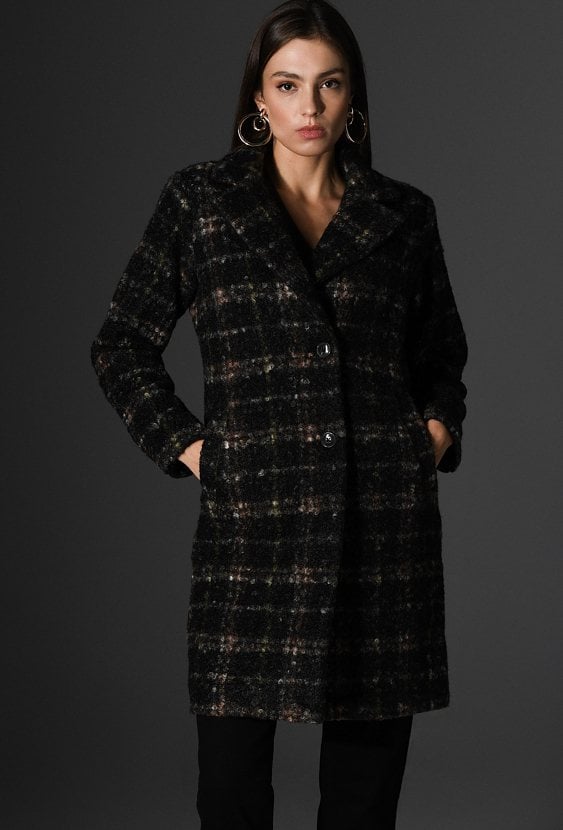 Płaszcz damski w kratę