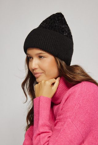 Czapka damska z cekinami