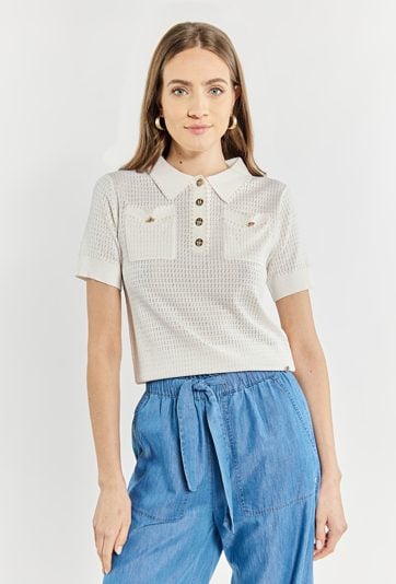 Ażurowy sweter damski