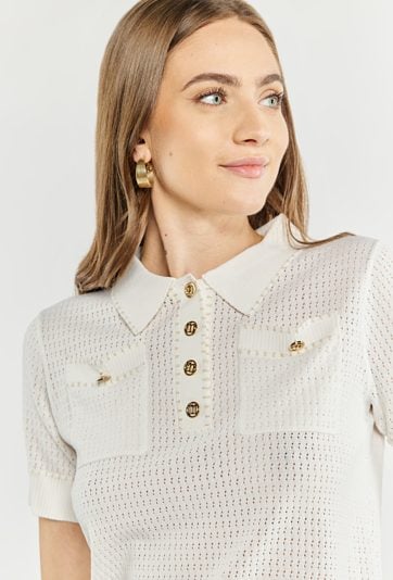 Ażurowy sweter damski