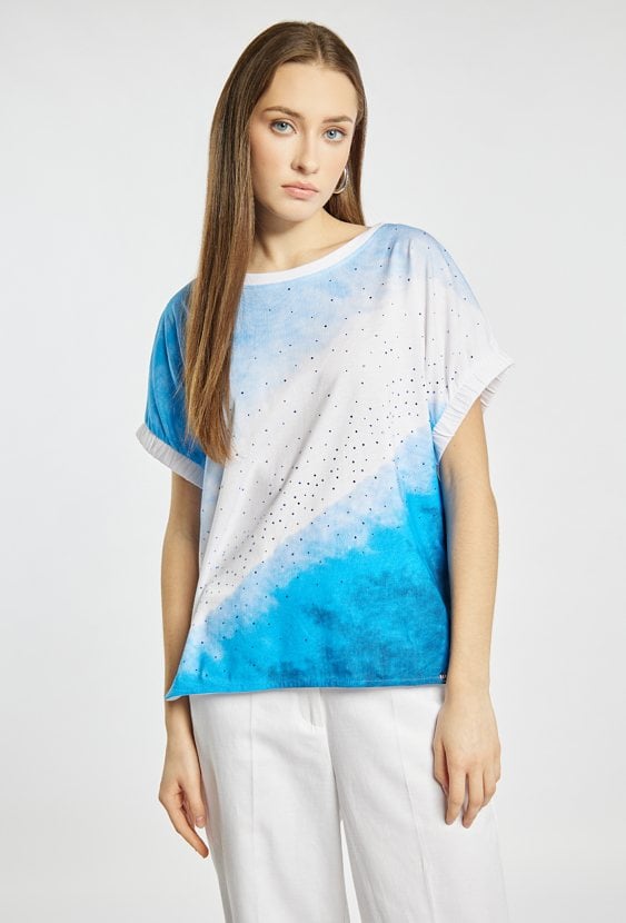 T-shirt damski z bawełny i modalu