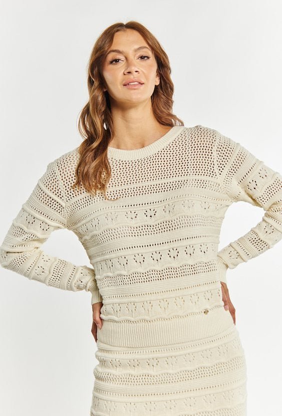 Ażurowy sweter damski