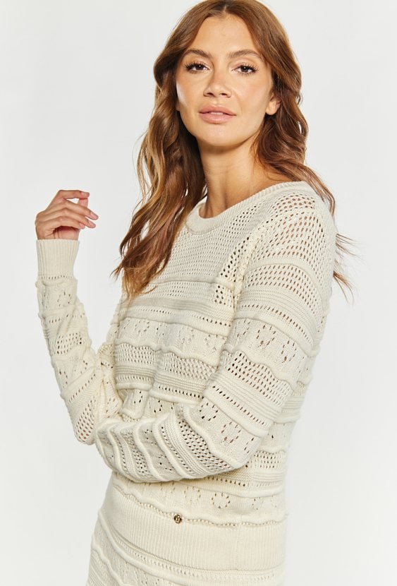 Ażurowy sweter damski