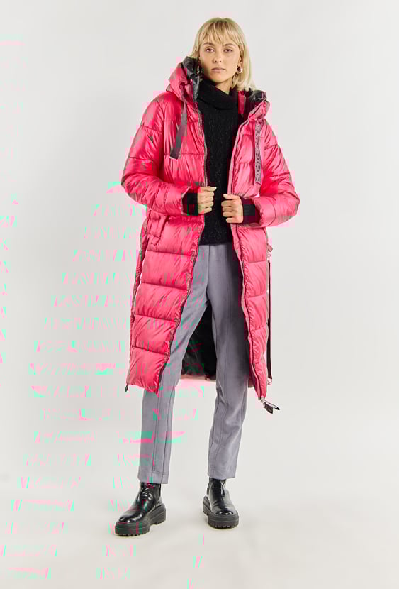 Płaszcz damski z kapturem