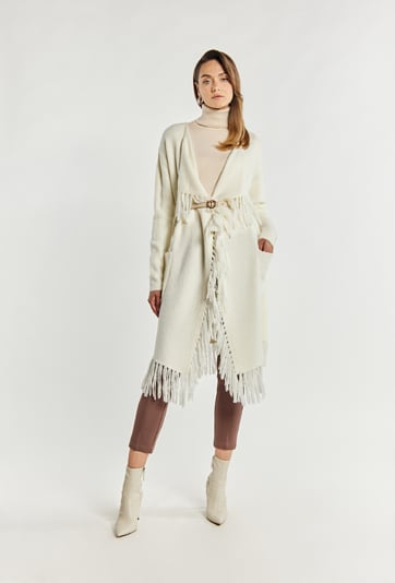 Sweter damski z frędzlami